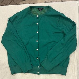 Lands' End Emerald Button-Up Cardigan
